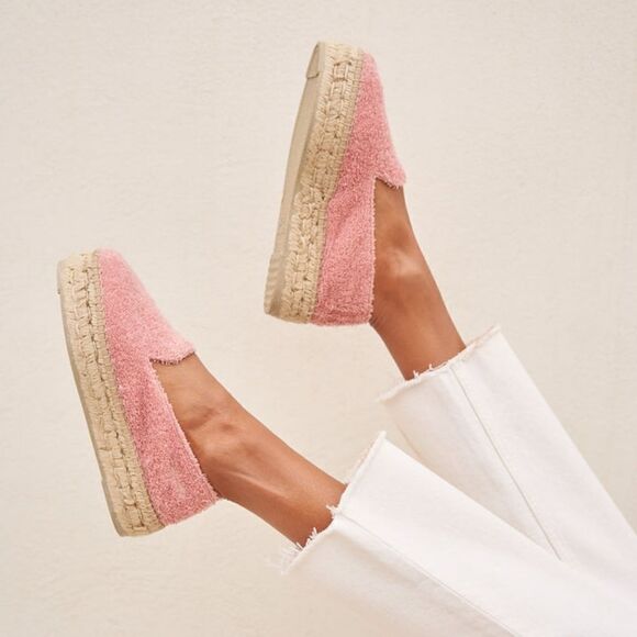 Manebi Italy Sydney Terry Double Sole Platform Espadrilles Pastel Rose 40 - Picture 2 of 15